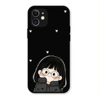 Sweet Blush Girl Glass Case Cover For iPhone 12