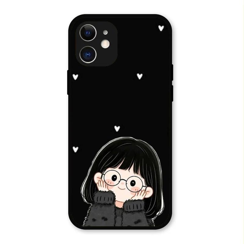 Sweet Blush Girl Glass Case Cover For iPhone 12