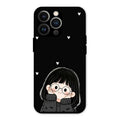 Sweet Blush Girl Glass Case Cover For iPhone 13 Pro