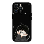 Sweet Blush Girl Glass Case Cover For iPhone 13 Pro