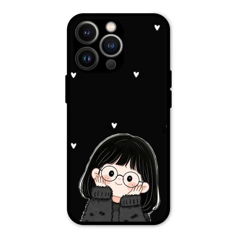 Sweet Blush Girl Glass Case Cover For iPhone 13 Pro