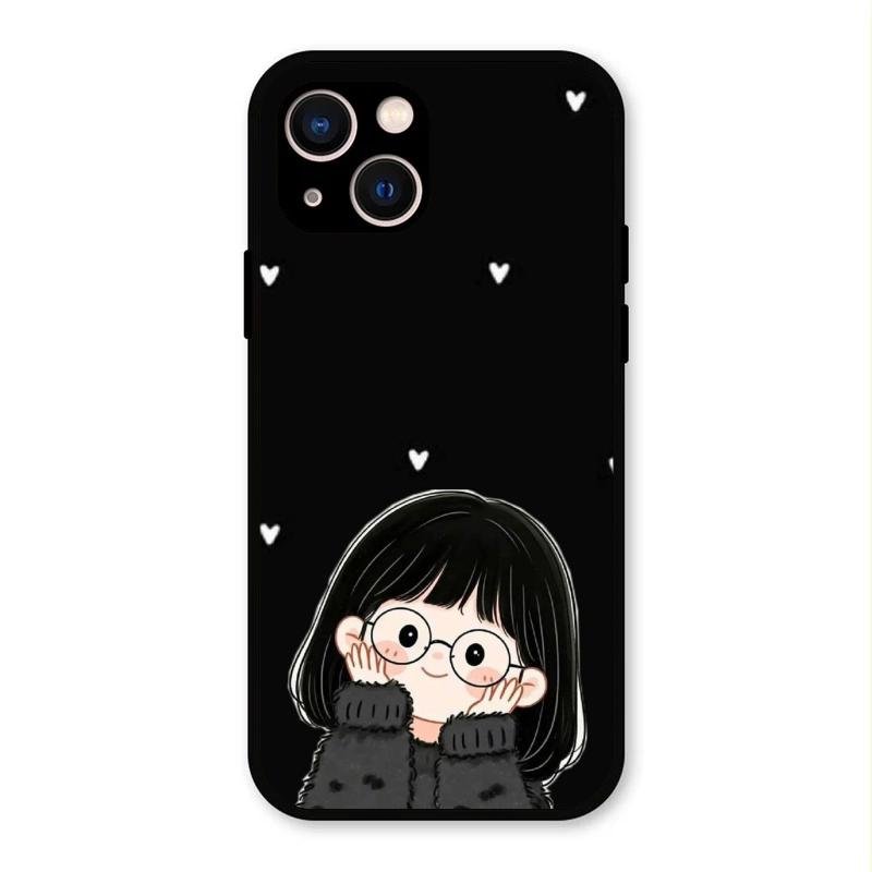 Sweet Blush Girl Glass Case Cover For iPhone 13