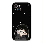Sweet Blush Girl Glass Case Cover For iPhone 13