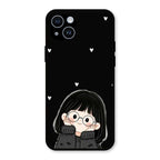 Sweet Blush Girl Glass Case Cover For iPhone 14