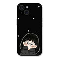 Sweet Blush Girl Glass Case Cover For iPhone 15 Plus