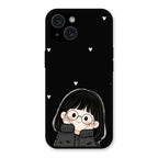 Sweet Blush Girl Glass Case Cover For iPhone 15 Plus