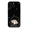 Sweet Blush Girl Glass Case Cover For iPhone 15 Pro Max