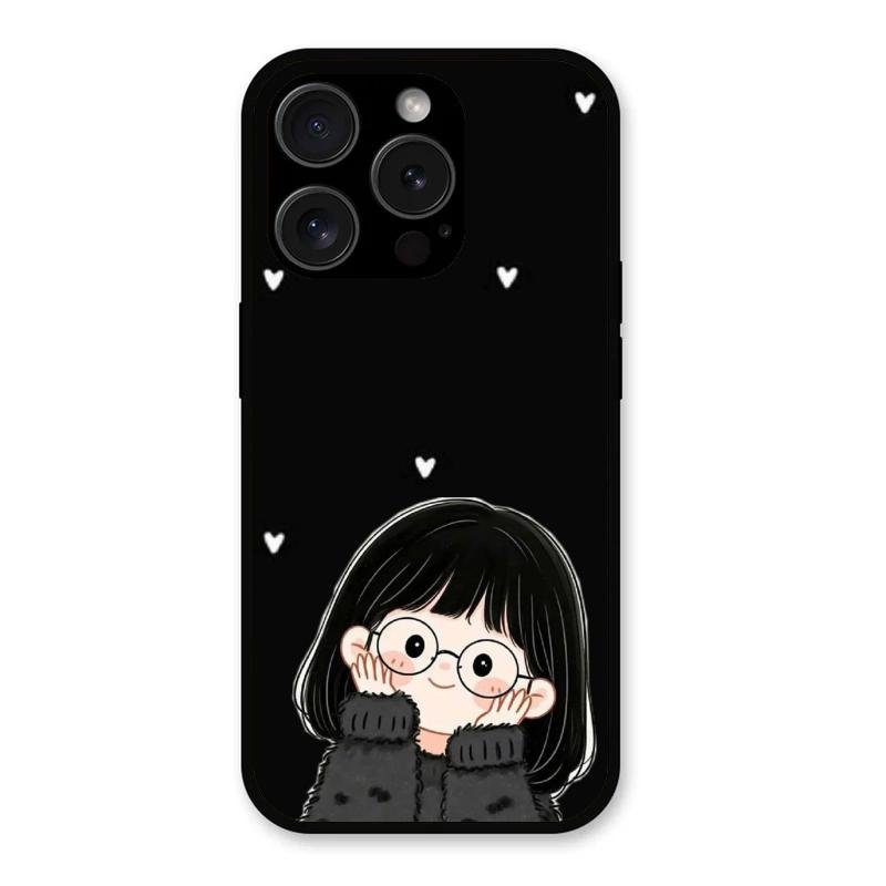 Sweet Blush Girl Glass Case Cover For iPhone 15 Pro Max
