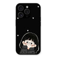 Sweet Blush Girl Glass Case Cover For iPhone 15 Pro