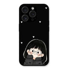 Sweet Blush Girl Glass Case Cover For iPhone 15 Pro