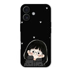 Sweet Blush Girl Glass Case Cover For iPhone 16