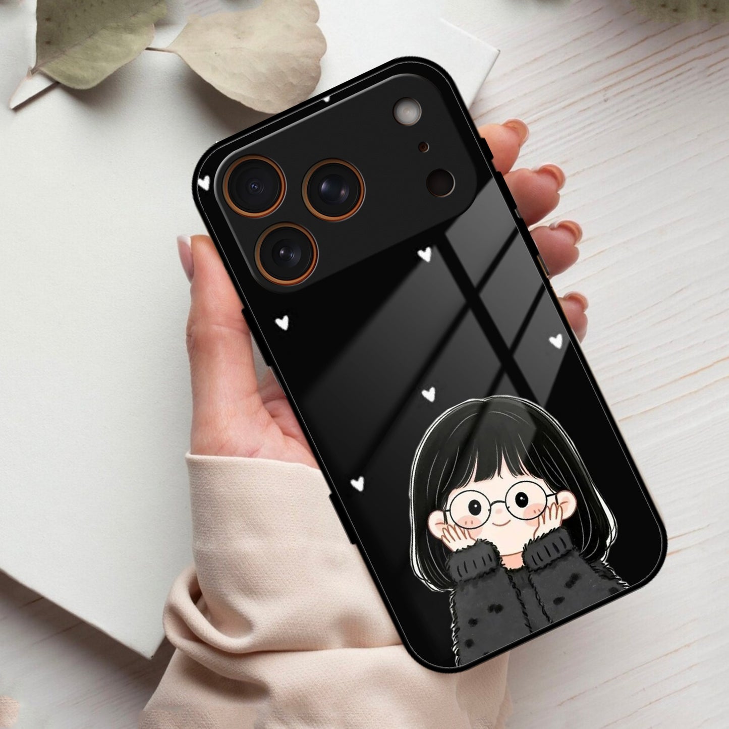 Sweet Blush Girl Glass Case Cover For iPhone