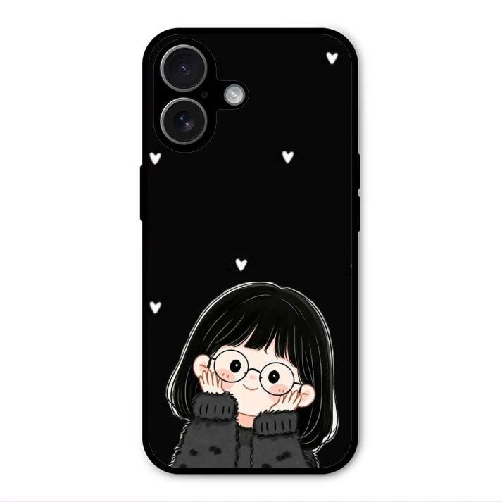 Sweet Blush Girl Glass Case Cover For iPhone 17