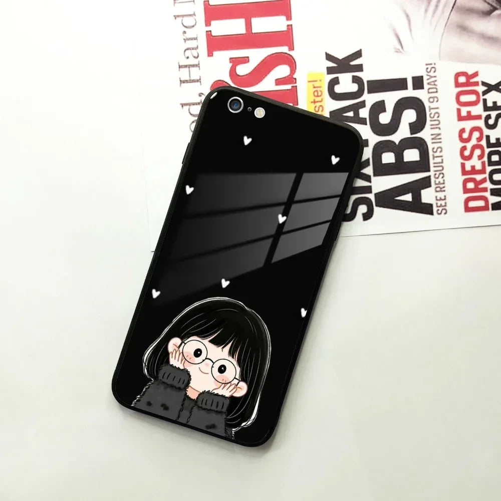 Sweet Blush Girl Glass Case Cover For iPhone - ShopOnCliQ