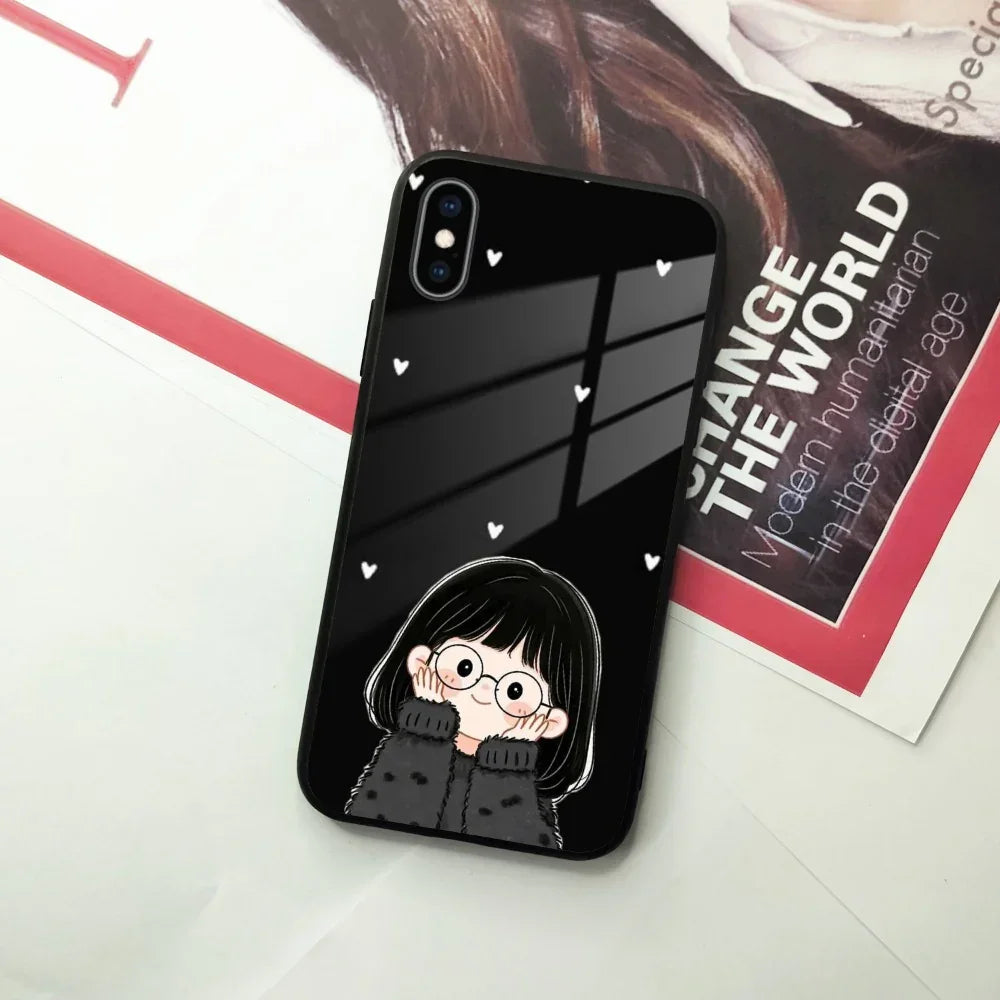 Sweet Blush Girl Glass Case Cover For iPhone - ShopOnCliQ