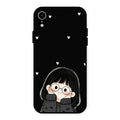 Sweet Blush Girl Glass Case Cover For iPhone XR