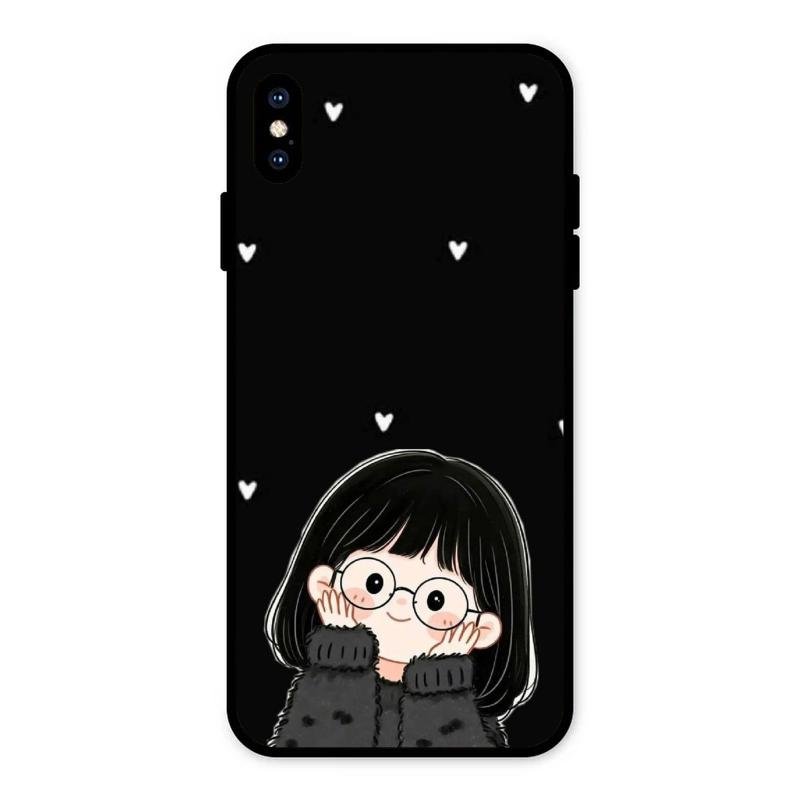 Sweet Blush Girl Glass Case Cover For iPhone XS Max