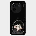 Sweet Blush Girl Glass Case Cover For Iqoo 12 5G