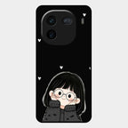Sweet Blush Girl Glass Case Cover For Iqoo 12 5G
