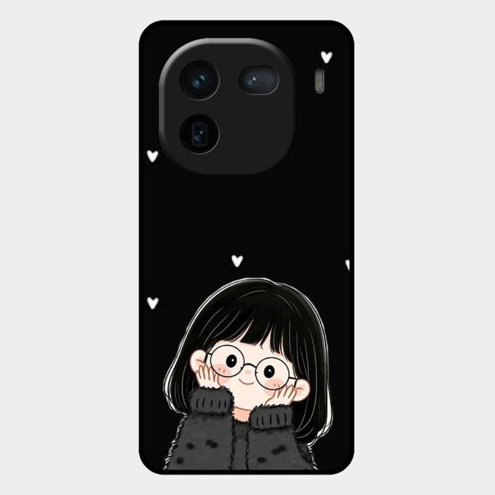 Sweet Blush Girl Glass Case Cover For Iqoo 12 5G