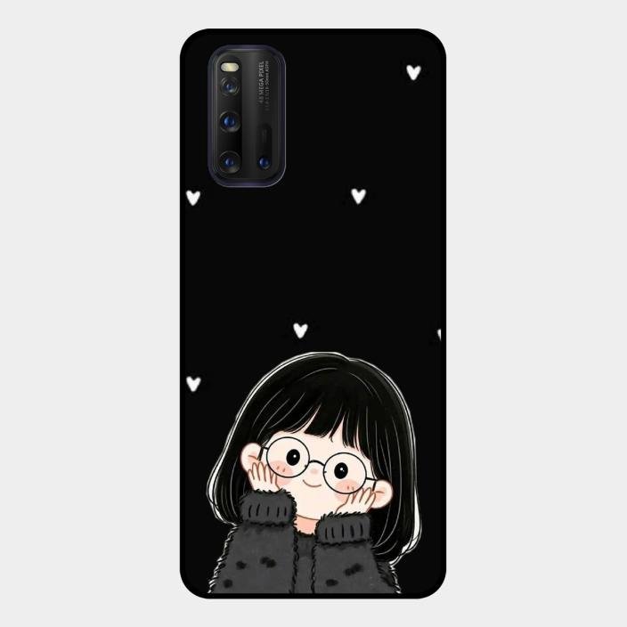 Sweet Blush Girl Glass Case Cover For Iqoo 3 5G