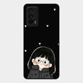 Sweet Blush Girl Glass Case Cover For Iqoo 7 5G