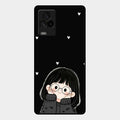 Sweet Blush Girl Glass Case Cover For Iqoo 7 Legend 5G