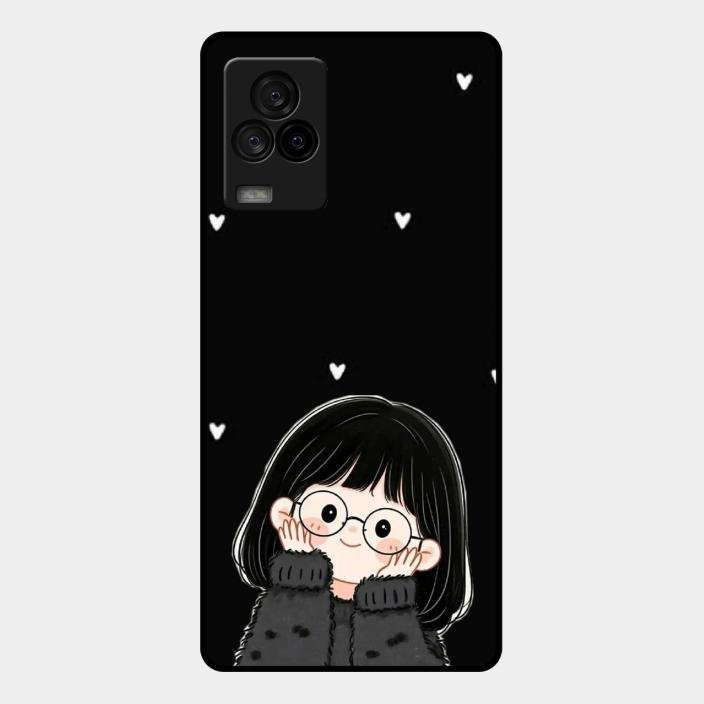 Sweet Blush Girl Glass Case Cover For Iqoo 7 Legend 5G