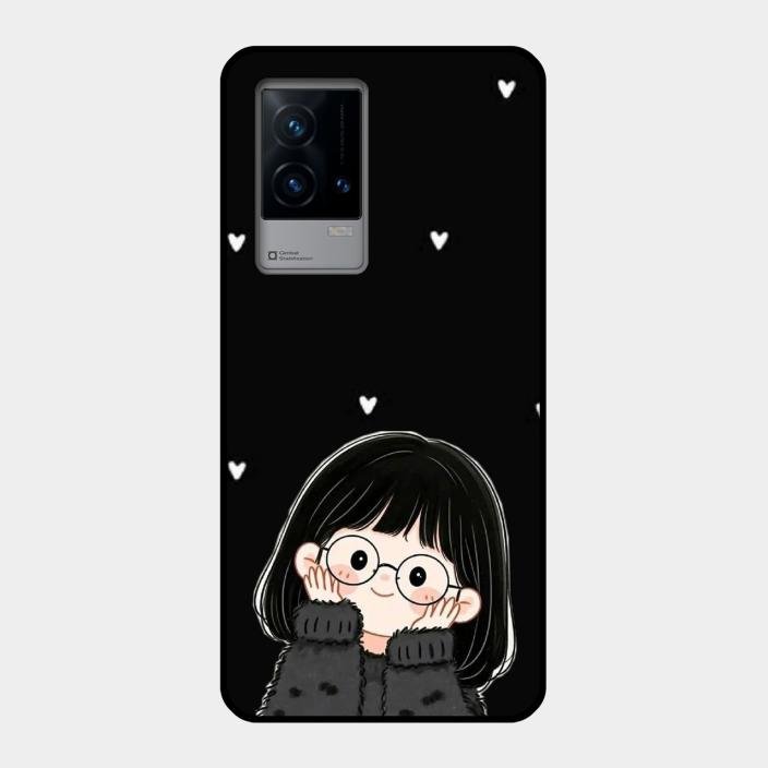 Sweet Blush Girl Glass Case Cover For Iqoo 9 5G