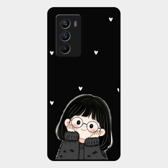Sweet Blush Girl Glass Case Cover For Iqoo 9 Se 5G