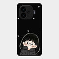 Sweet Blush Girl Glass Case Cover For Iqoo Neo 10R 5G