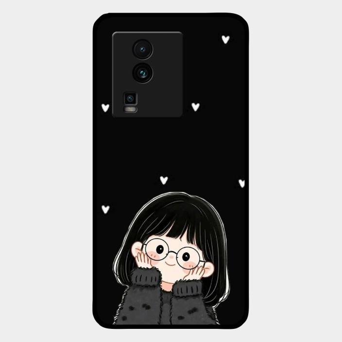 Sweet Blush Girl Glass Case Cover For Iqoo Neo 7 5G