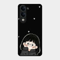 Sweet Blush Girl Glass Case Cover For Iqoo Z10 Lite