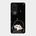 Sweet Blush Girl Glass Case Cover For Iqoo Z10R