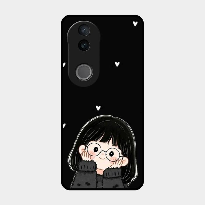 Sweet Blush Girl Glass Case Cover For Iqoo Z10R