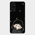 Sweet Blush Girl Glass Case Cover For Iqoo Z3 5G