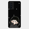 Sweet Blush Girl Glass Case Cover For Iqoo Z5 5G