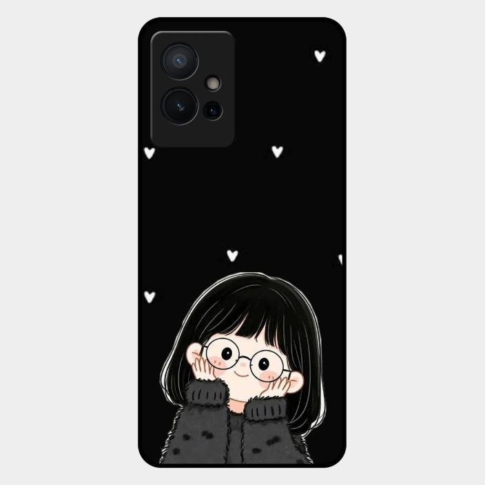 Sweet Blush Girl Glass Case Cover For Iqoo Z6 5G