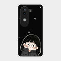 Sweet Blush Girl Glass Case Cover For Iqoo Z9S 5G