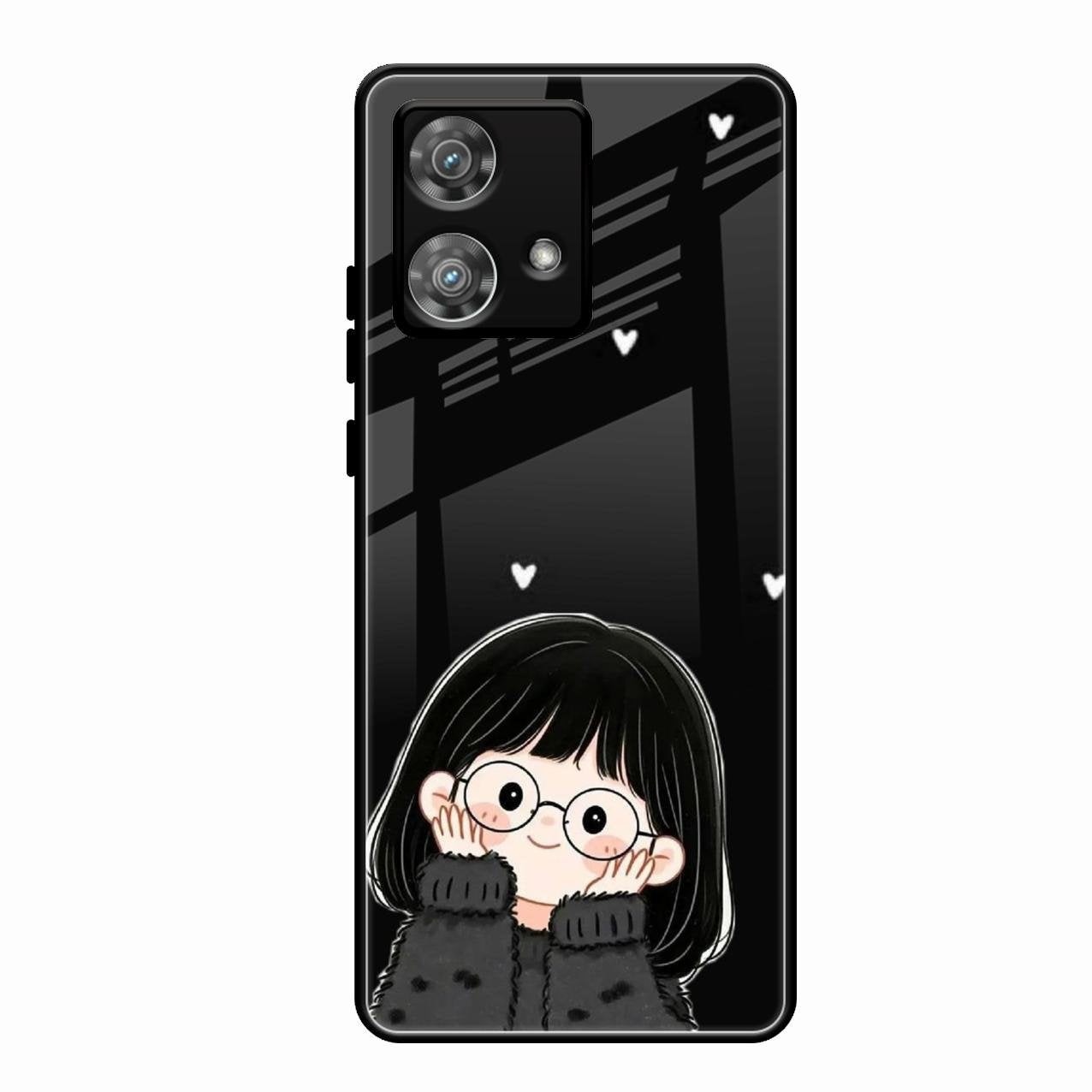 Sweet Blush Girl Glass Case Cover For Motorola Edge 40 5G