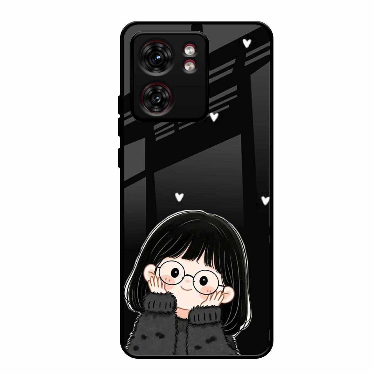 Sweet Blush Girl Glass Case Cover For Motorola Edge 40