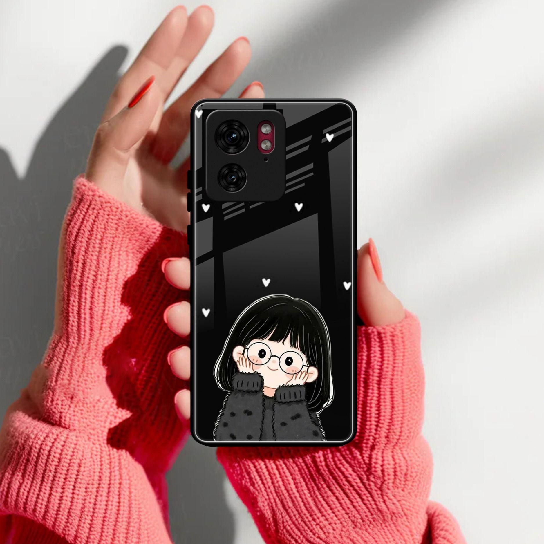 Sweet Blush Girl Glass Case Cover For Motorola
