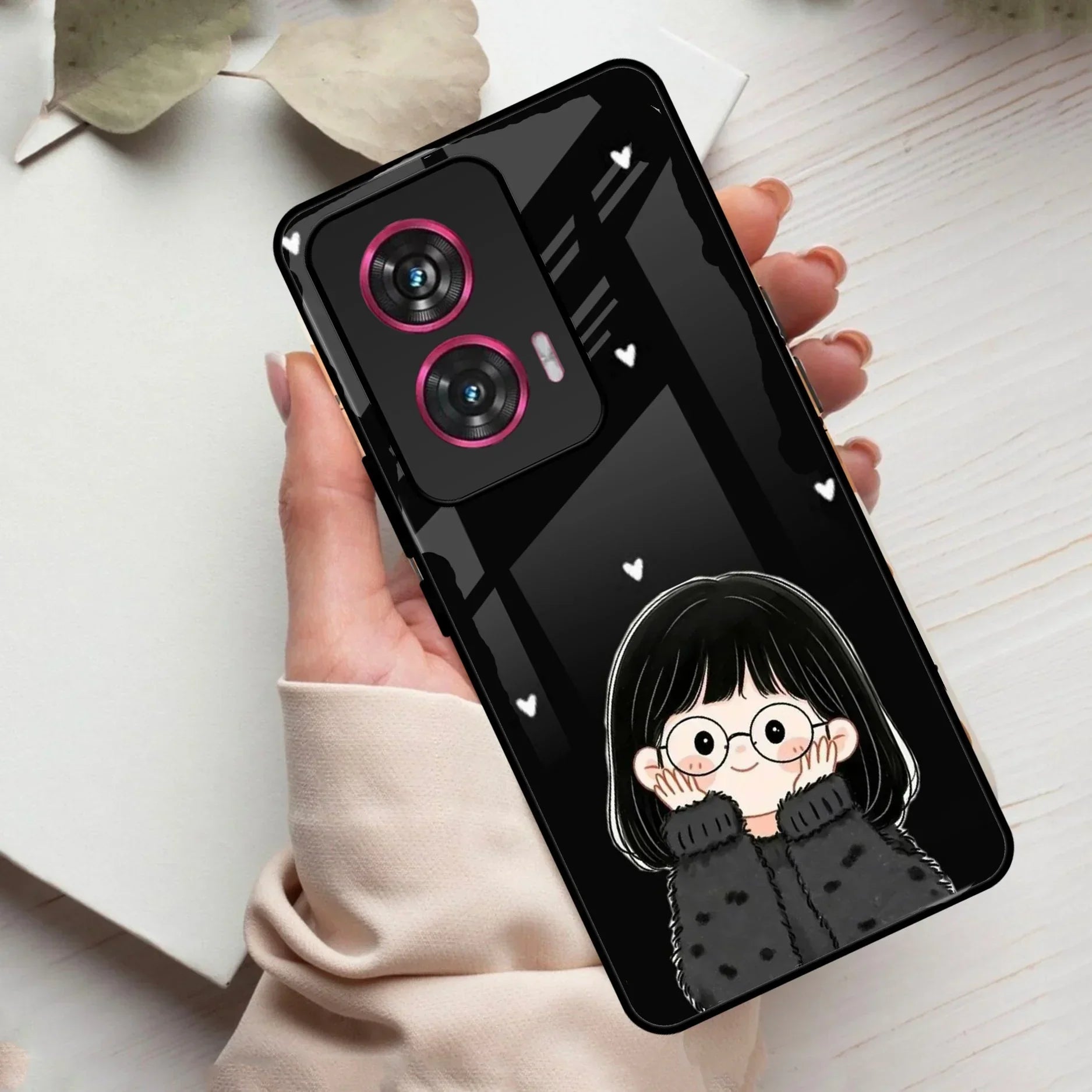 Sweet Blush Girl Glass Case Cover For Motorola - ShopOnCliQ