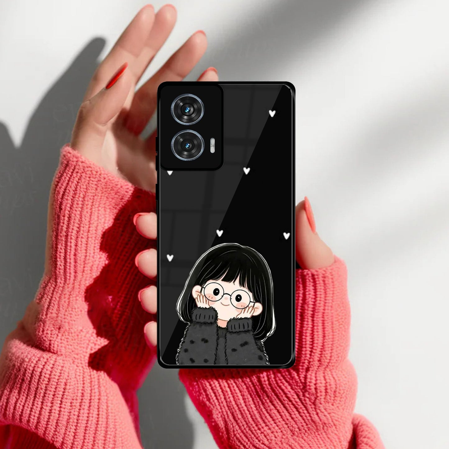 Sweet Blush Girl Glass Case Cover For Motorola