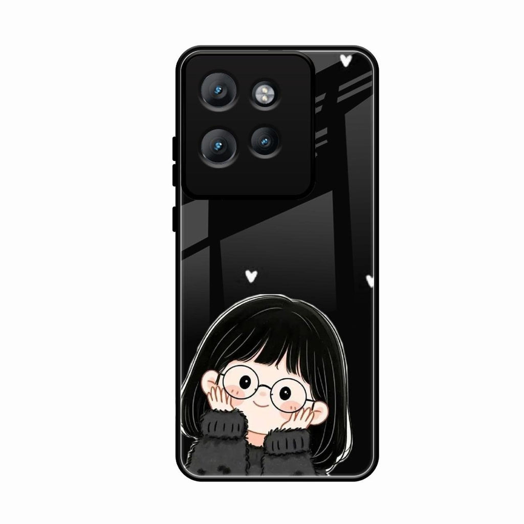 Sweet Blush Girl Glass Case Cover For Motorola Edge 50 Neo
