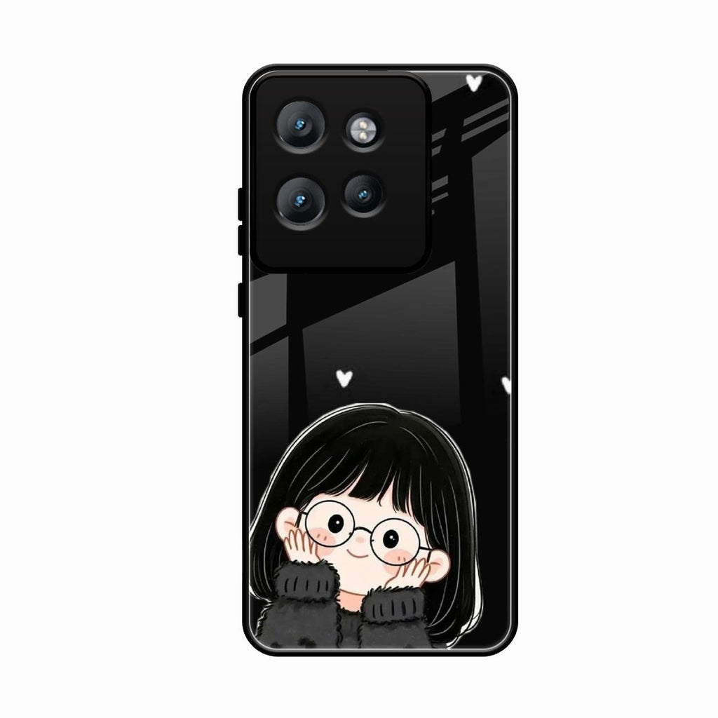 Sweet Blush Girl Glass Case Cover For Motorola Edge 50