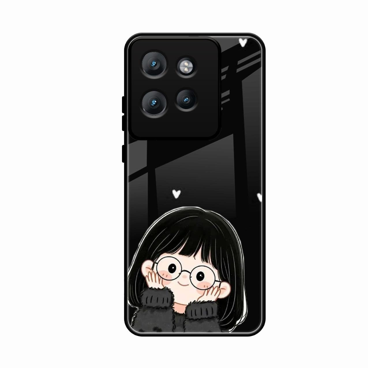 Sweet Blush Girl Glass Case Cover For Motorola Edge 50
