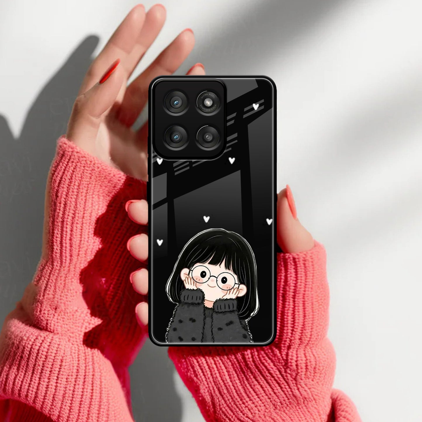 Sweet Blush Girl Glass Case Cover For Motorola