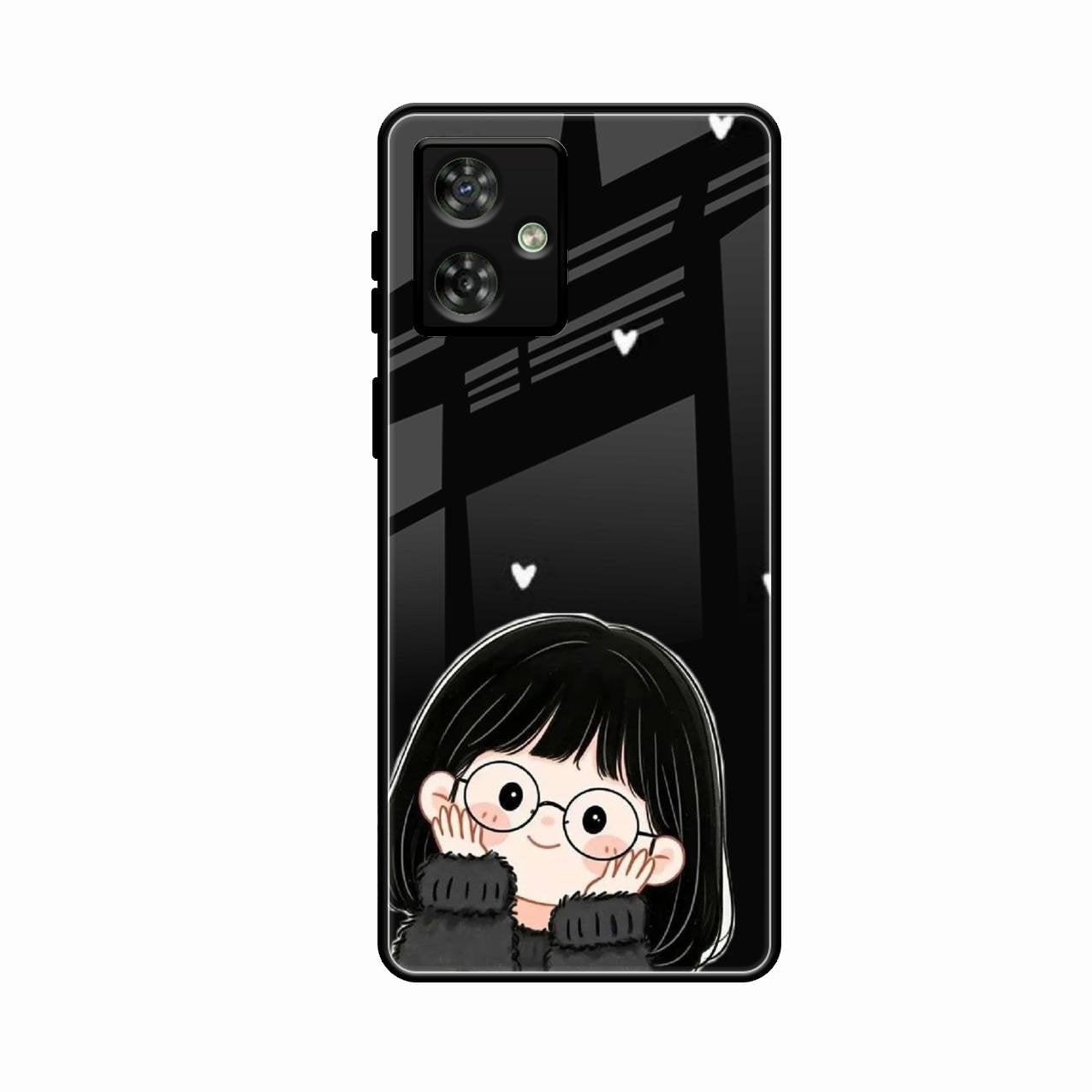 Sweet Blush Girl Glass Case Cover For Motorola G54 5G