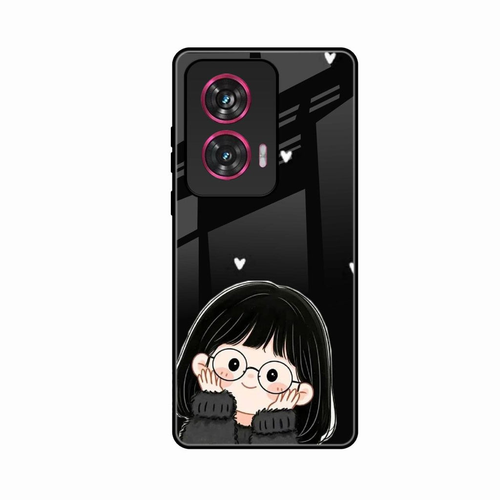 Sweet Blush Girl Glass Case Cover For Motorola G85 5G